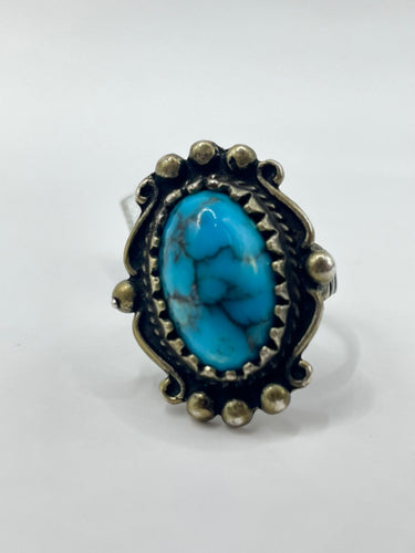 Turquoise and sterling ring
