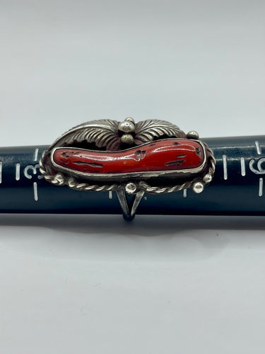 Old Pawn Coral Feather ring