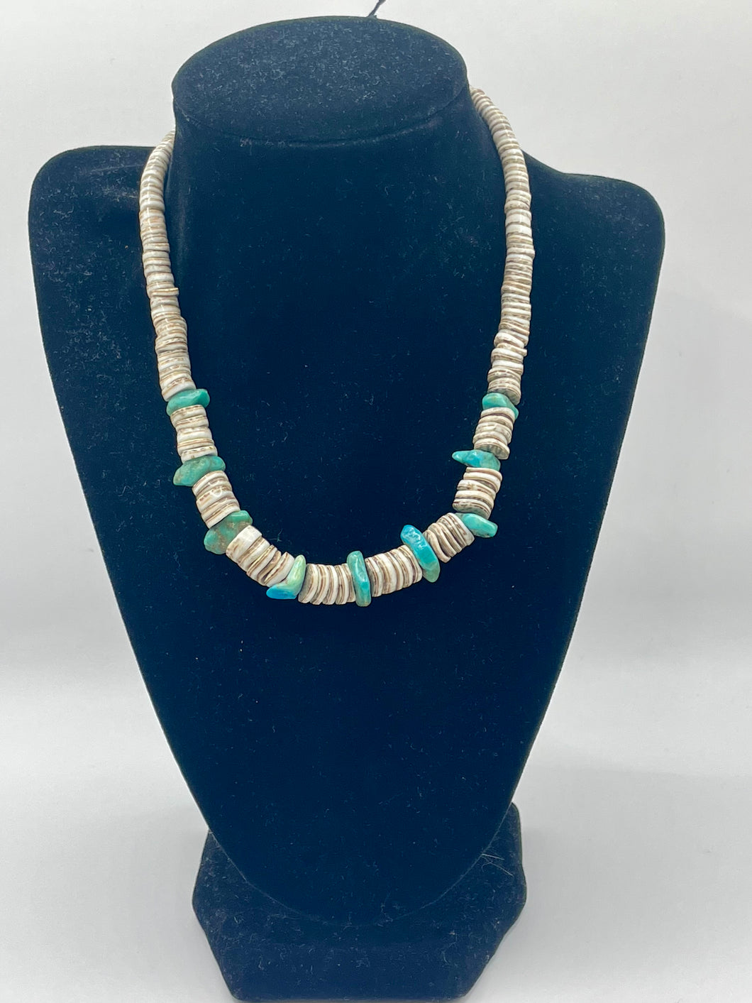 Turquoise and shell necklace